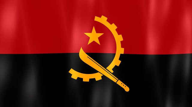 Digital graphics of the waving national flag of Angola