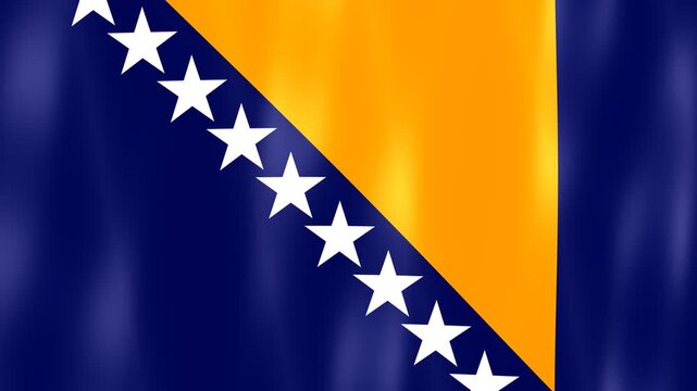 Digital graphics of the waving national flag of Bosnia and Herzegovina