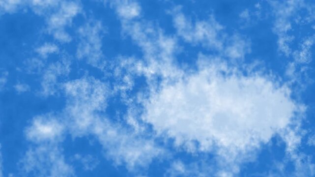 White cloud formation drifting across a blue sky, showing changing weather, natural atmosphere, outdoor background, and peaceful climate concept