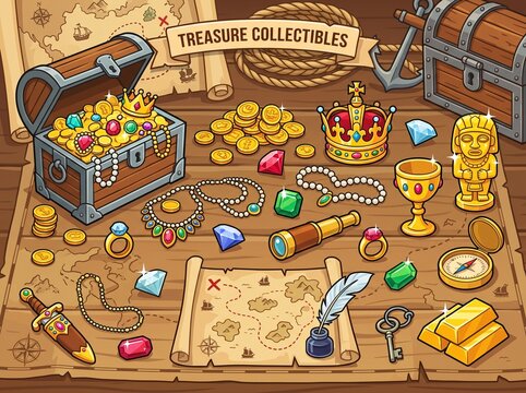 Treasure chest filled with gold coins and jewels