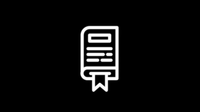 Document receipt icon with bookmark symbol, representing invoice, certificate, payment record, verification, business paperwork, accounting, registration, and document management workflow concepts.