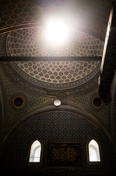 Light in an old mosque in Istanbul, Turkey.
