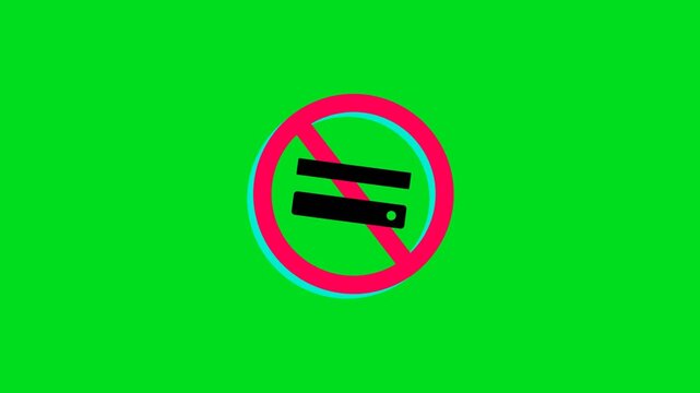 A red prohibition symbol overlaid on a black horizontal equals sign icon