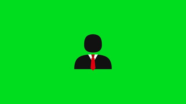 Minimalist black line art avatar icon centered on a bright green background