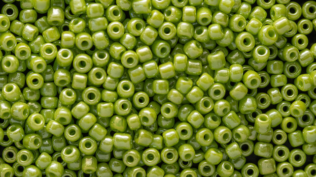 beads green matte background