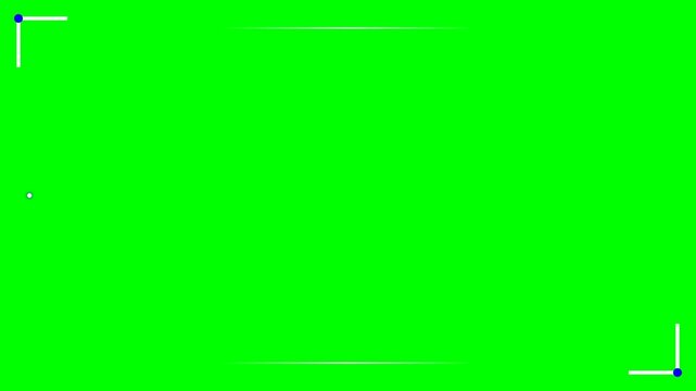 Minimalist green screen background with corner markers for editing