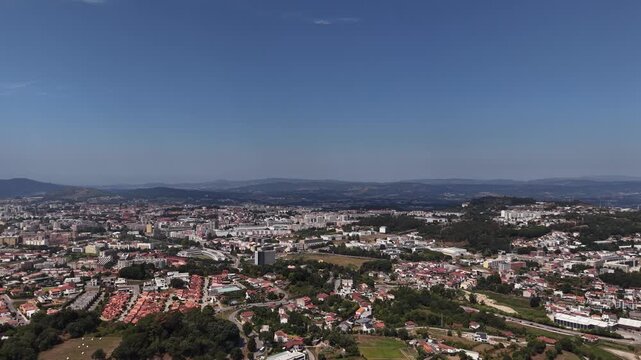 Aerial View of Bom Jesus do Monte Sanctuary in Braga Portugal