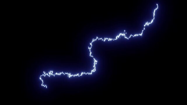 Powerful lightning thunder FX with glowing blue electric bolts, dramatic energy flash, storm discharge, comic spark bursts, realistic plasma arcs, isolated VFX overlay, alpha channel 4K animation