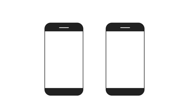 successful money transfer animation on white background