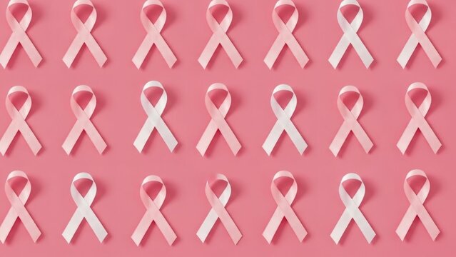 Pink Ribbon Pattern Background for Breast Cancer Awareness