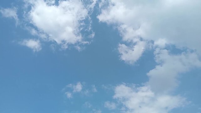 blue sky with white clouds. Movement of clouds. Timelapse 4k.