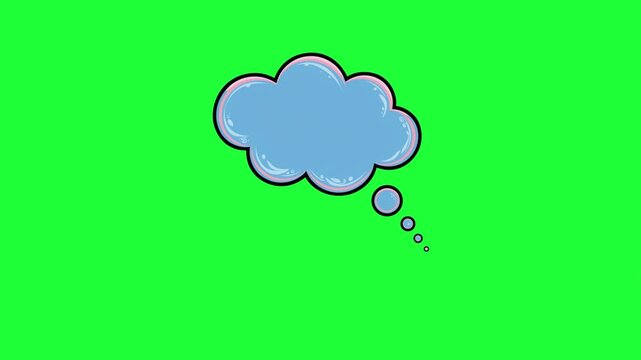 Animated thought bubble cloud with green screen background for creative... idea