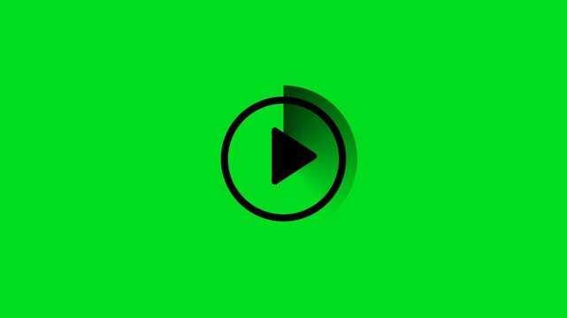 A black play button icon centered on a bright vibrant green background