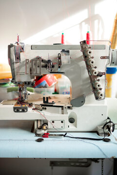 Industrial sewing machine in studio