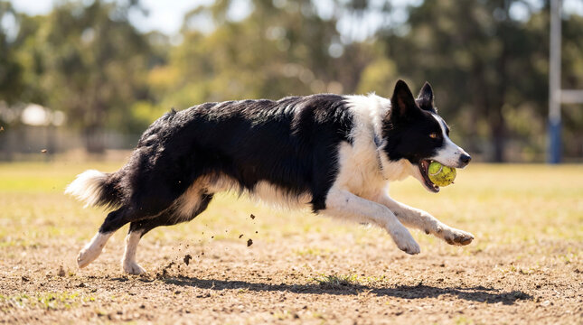 Dog running in animal shelter, creative anthropomorphic lifestyle scene exploring animal behavior, responsible care, companionship, wellbeing, humane values, education, modern lifestyle
