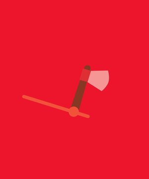 Swinging woodcutting axe tool motion graphics animation