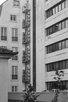 Cooling Units Between City Buildings