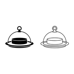 Fototapeta premium cake dome vector icon set with line art and silhouette design line art with silhouette line art with silhouette vector