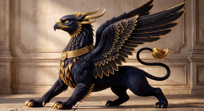 The legendary mythical griffin or gryphon