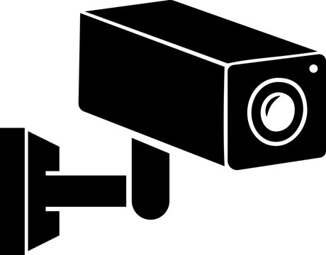 CCTV Security Camera Icon Surveillance, Monitoring, Wireless Camera, Dome and Bullet Camera Flat and Line Vector Isolated on Transparent Background