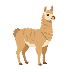 Naklejka premium Llama Flat Vector Illustration Clipart for Animal and Wildlife Design