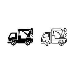 Naklejka premium crane truck body icon art with silhouette vector line art design line art with silhouette line art with silhouette vector