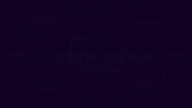 Digital system error concept with dark background glitch effect and futuristic cyber interface elements
