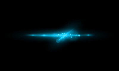 A striking visual of a vibrant lens flare effect showcasing brilliant light streaks against a dark background © Creative_Rasma