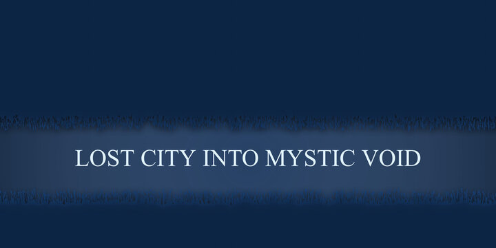 Ancient lost city fading into a mysterious dark void background
