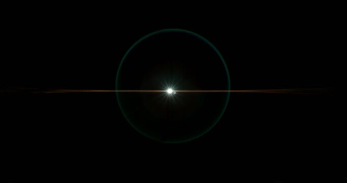 Cinematic moving lens flare overlay in super slow motion featuring glow, soft optical reflections and realistic lens artifacts on a black background. Premium VFX element for compositing.