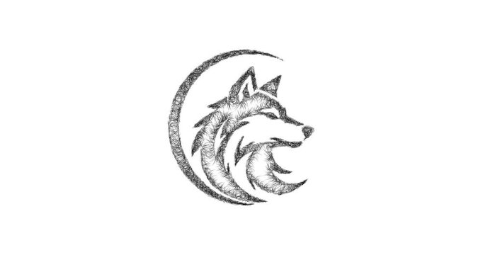 Sketch wolf logo icon animation - smooth progressive reveal