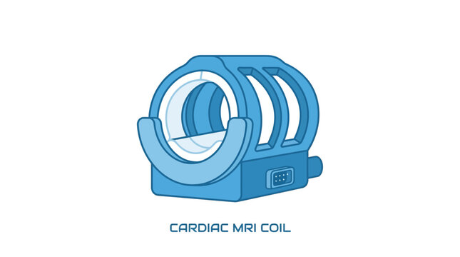Cardiac MRI Coil Isolated on Transparent Background