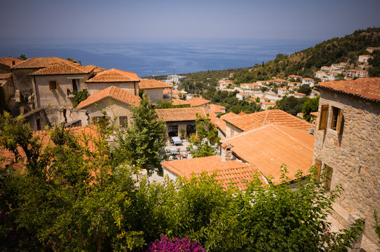 A view of the coastal village of Dh&euml;rmi in Albania.
