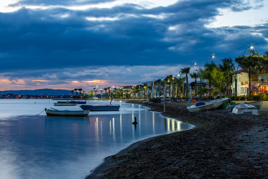 Sunset on the coast of Şakran district of Izmir province