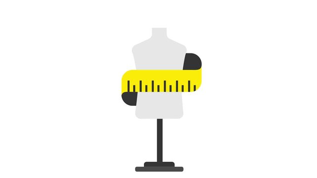 lay figure or dress form animation, mannequin with measurements tape animated video, Glamour and beauty clip, Haute couture footage, Fashion Show and Exhibition motion graphics