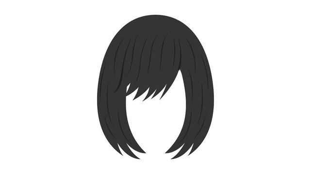human hair bob wigs With Wavy Bang animation, women hairstylist animated video, Glamour and beauty clip, Haute couture footage, Fashion Show and Exhibition motion graphics