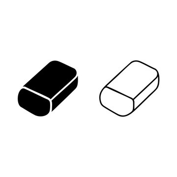 eraser icon with silhouette vector line art, a minimalist design for stationery line art line art with silhouette vector