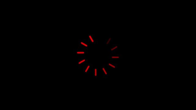 Animated of circle loading icon .Wheel loading concept icon Animated spinning load icon with alpha layer transparent background. Loading circle icon animation on 4k video