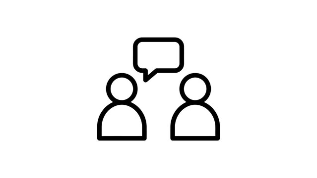 Conversation icon with speech bubble for team communication design needs.