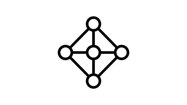 Geometric network node icon representing integrated systems.
