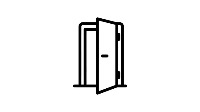 Simple door icon representing exit entrance or transition in home design.