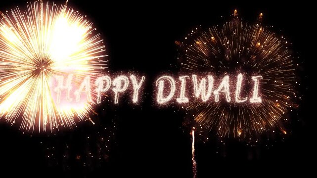 Colorful Fireworks Lighting Effect Loop Animation. Celebration Concept. Diwali festival lights. 