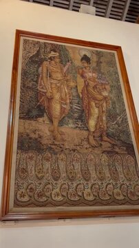 Ancient Painting of Princess Hemamala and Prince Dantha at Sri Dalada Maligawa in Kandy