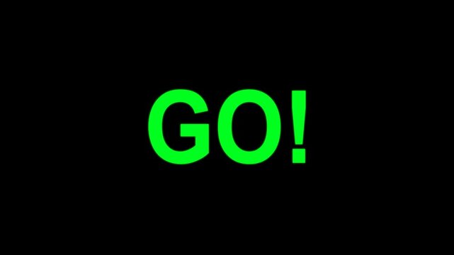 Glowing Light Countdown 3 2 1 GO Animation on Dark Background