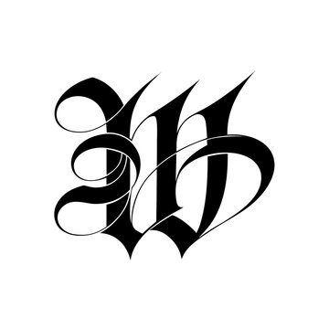 Elegant gothic blackletter 2019 number calligraphy vector illustration for design projects