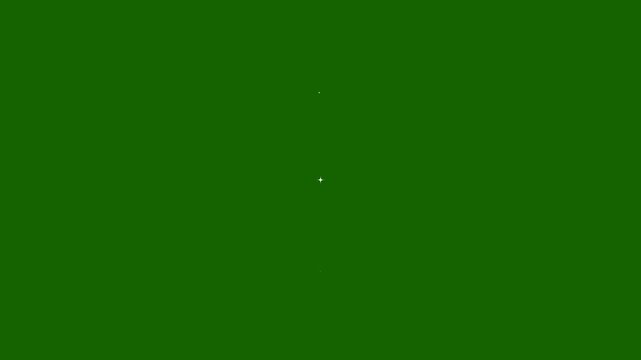 Twinkling star glitter animation glowing white doodle stars blinking light effects chroma key green screen festive decoration 4K seamless loop sparkle motion graphics video