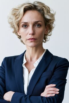 Businesswoman looking at camera, confident corporate leader
