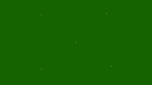 White cartoon sparkle stars twinkling animation glowing glitter effects doodle style festive holiday decoration green background 4K video seamless loop shining stars motion graphics
