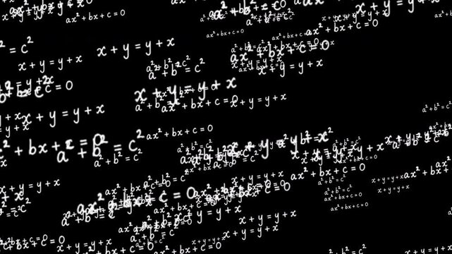 Sci-fi frame hud mathematical formulas scientific equations floating abstract background