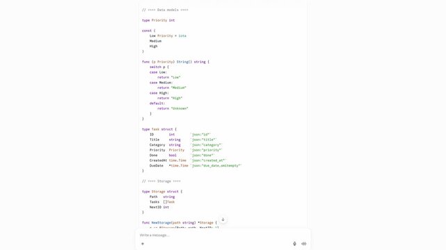 Bright software screen with light theme code scrolling during script review. Web developer inspects clean programming lines inside IDE workspace. Minimalist white screen backdrop with code..